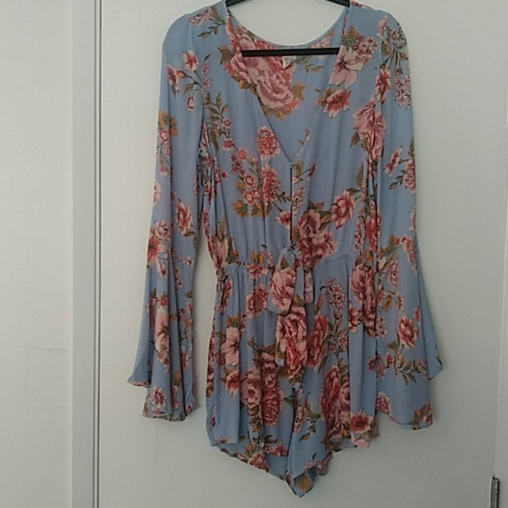 Billabong Blue Floral Romper